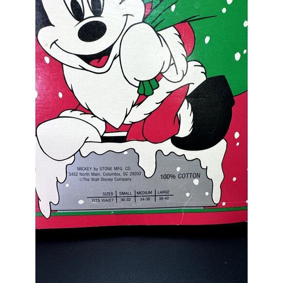 Vtg NOS Disney Mickey Mouse Christmas Seasons Greetings Boxer Shorts Men's Sz M - Picture 7 of 12